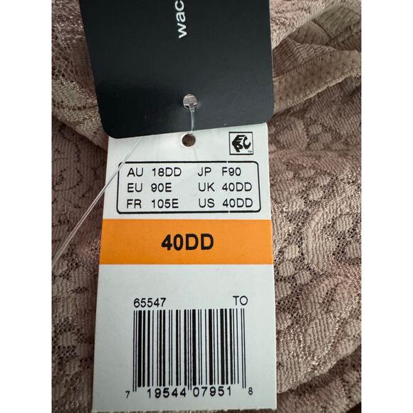 Wacoal Halo Lace Full Figure Underwire Bra Toast Beige Sz 40DD New - Picture 7 of 7